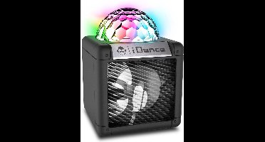 iDance CUBESING100BK Bluetooth Party Speaker met Disco LED-Verlichting - Zwart