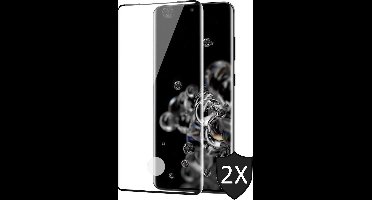 Screenprotector geschikt voor Samsung S20 Ultra - Full Screen Protector Glas - 2 Stuks