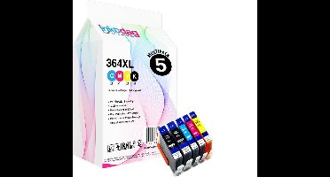 Inktdag inktcartridge voor  hp 364xl inktcartridges / HP 364 inktcartridges multipack van 5 stuks  voor  HP Photosmart 5510 ,5514, 5515 ,5520 ,5522 ,5524 ,5525 ,6510 ,6520 ,6525 ,7510, 7520 ,B109n , B110 ,B209a ,B210, B8550 ,C5380 ,C6380 ,D5460
