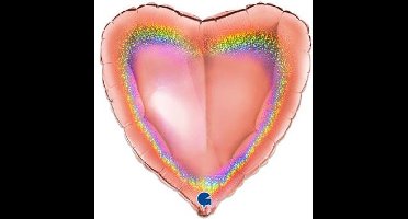 Folieballon hart glitter rosé goud (46cm)