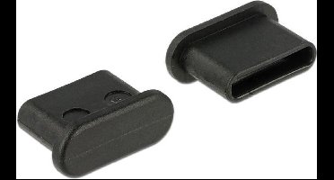Afsluit cover / Poortbeschermer voor USB-C (v) poorten / zonder greep (10 stuks) / zwart