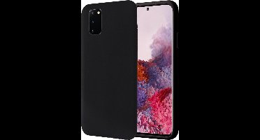 Hoesje geschikt voor Samsung Galaxy S20 - Matte Back Cover Microvezel Siliconen Case Hoes Zwart