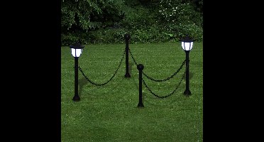 vidaXL Hekwerk met 2 solarlampen