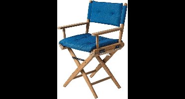 Regisseursstoel Teak DeLuxe met Forza Blauw kussenset