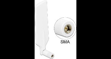 LTE (4G) en WLAN WiFi 5 2.4/5 GHz antenne - omnidirectioneel - SMA (m) - 1-4 dBi / wit