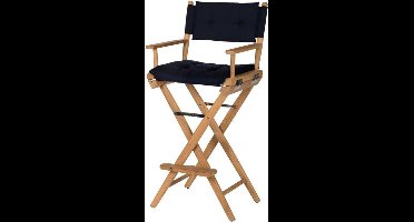 Stuurstoel Hoog Teak DeLuxe met Navy kussenset