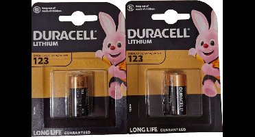 2 Stuks Duracell CR123 - CR123A - CR17345 Lithium Batterij 3V