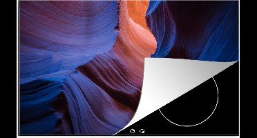 KitchenYeah® Inductie beschermer 85x52 cm - Donkerblauwe kleuren schijnen door de gleuven van de Antelope Canyon - Kookplaataccessoires - Afdekplaat voor kookplaat - Inductiebeschermer - Inductiemat - Inductieplaat mat