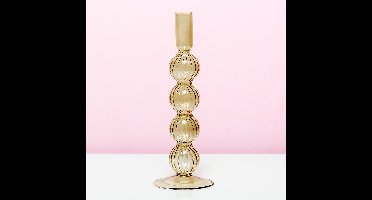 Kandelaar - Glas Bollen Lichtbruin Groot