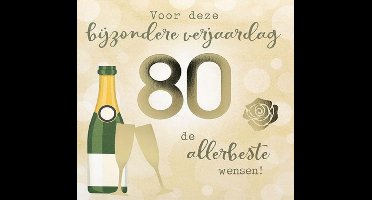 Depesche - Pop up muziekkaart met licht en de tekst "80 - Voor deze bijzondere verjaardag de ..." - mot. 012