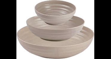 Plasticforte Kommetjes/schaaltjes - 14x stuks - dessert/ontbijt/soep - kunststof - Taupe