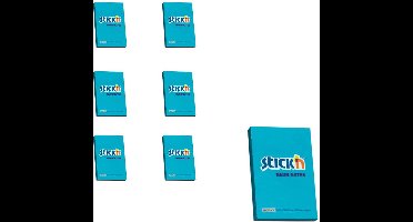 Stick'n sticky notes - 6-pack - 76x51mm, neon blauw, 600 memoblaadjes