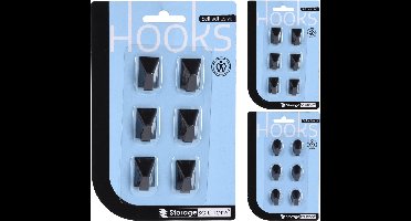 Plakhaakjes RVS kaart a 6 stuks zwart