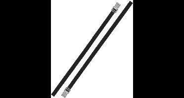 ProPlus Bindriemen met metalen gesp - 18 mm x 200 cm - zwart - set van 2