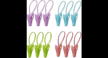 ProPlus Wasknijpers Set - Kunststof - Meerkleurig - 12 stuks