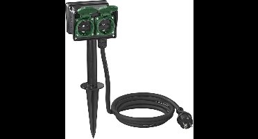 ProPlus Dubbele tuincontactdoos - 4-voudig - 2 meter kabel - IP44 - 3680W - Neopreenkabel