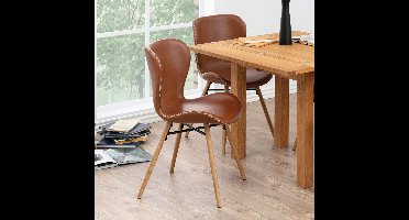 2x Sohome Eetkamerstoel Jasmaine PU - Cognac