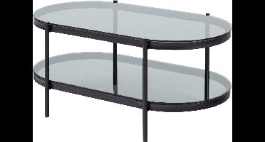 Sohome Ovale Glazen Salontafel Onelia 95 x 50cm - Zwart - Ovaal