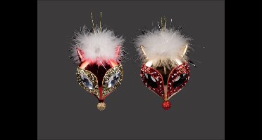 Set van 2 decoratieve hangers - hoofd vos - ideaal voor aankleding carnaval