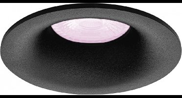 Inbouwspot Remco met Philips HUE White and Color - inbouwspot - Zwart - rond verdiepte spot - Voor binnen / woonkamer / keuken / slaapkamer - IP20 - GU10 - Buitendiameter: 82MM - boorgat: 70-74MM - min. Inbouwdiepte: 80MM