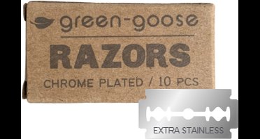 green-goose® Scheermesjes | 10 Stuks | voor Klassiek Scheren | Open Scheermes | Navulmesjes | Duurzaam Verpakt | Double Edge Blades