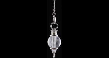 Pendel gepolijst bergkristal & metaal - 3.5x1.7 - 12 - Edelsteen - Metaal - M