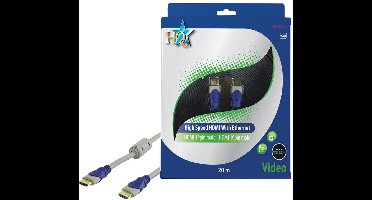 HQ - 1.4 High Speed HDMI kabel  - 20 m - Grijs/Blauw