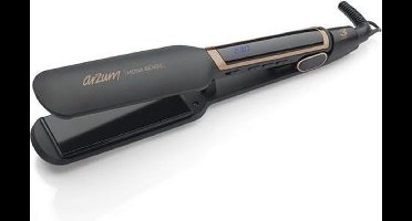 Arzum Mona Sense brede stijltang AR5035-0100 | Zwart - 50W - led display - keratine- en arganolie coating