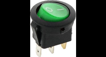 Schakelaar - groen - 12 volt - 35A - verlicht rond - 3 pins