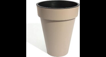 Bloempot Buiten Hoog Rond Cube Slim 36cm TAUPE Prosperplast