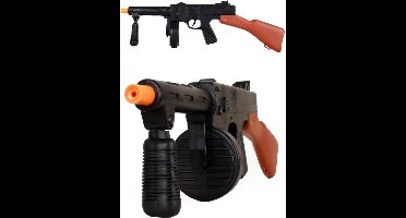 2x Machine geweer Tommy Gun - Thema feest back to the 60s/70s maffia party