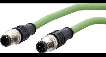 Metz Connect 142M1D11050 M12 Netwerkkabel, patchkabel CAT 5e SF/FTP 5.00 m Groen PUR-mantel, Zuurbestendig, Ozonbestend