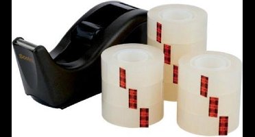 Plakband Scotch Crystal 600 19mmx33m 10rol Gratis C60 Houder