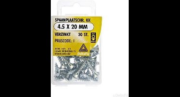 Spaanplaatschroeven Platkop Pozidriv Verzinkt 4.5x20mm