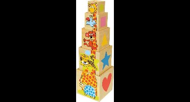 houten stapeltoren piramide met dieren