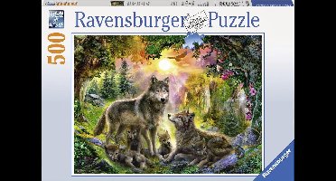 Ravensburger puzzel Wolvenfamilie in het zonlicht - Legpuzzel - 500 stukjes