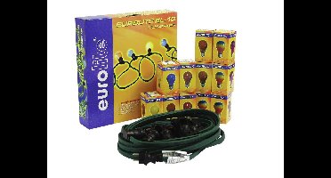 EUROLITE Feestverlichting – Prikkabel – lichtsnoer – 10x E27 – inclusief lampen – 10m – Binnen & Buiten