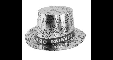 Feesthoed Nieuwjaar Zilver Feliz Ano Nuevo 50 stuks