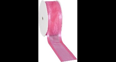 Satin edge Organzalint Fuchsia - 38 mm / 25 mtr.