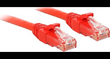 LINDY 48033 RJ45 Netwerkkabel, patchkabel CAT 6 U/UTP 2.00 m Rood 1 stuk(s)