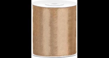 Satijn Lint Goud 100mm 25m