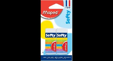 Maped potloodgom softy medium formaat blister met 2 stuks