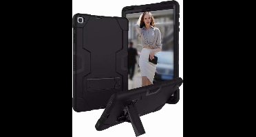 Ntech Armor Kickstand Hoesje Hoesje Geschikt Voor Samsung Galaxy Tab A 10.1 (2019) - Zwart