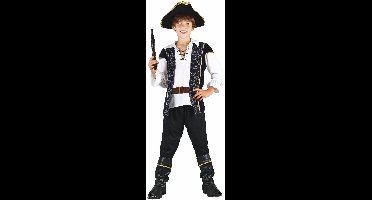 Vegaoo - Blauw en goudkleurig barok piraten kostuum voor jongens