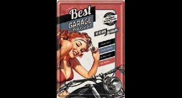 Best Garage for Motorcycles 2 Metalen Postcard 10 x 14 cm.