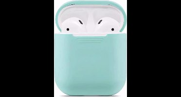 KELERINO. Siliconen hoesje geschikt voor Apple Airpods 1 & 2 - Softcase - Mintgroen