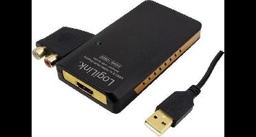 LogiLink UA0105 tussenstuk voor kabels USB 2.0 HDMI/2 x RCA Zwart