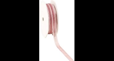 Satin edge Organzalint Oudroze - 10 mm / 50 mtr.