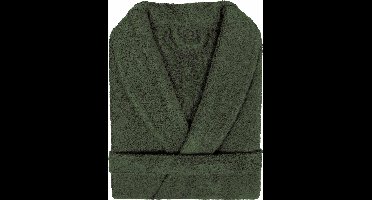 Badjas Badstof Uni Pure Royal met Shawlkraag Kaki Groen col 2596 maat L