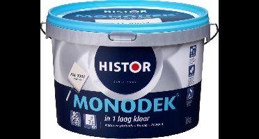 Histor Monodek – Muurverf Binnen Mat – Dekt in 1 Laag – Afwasbaar – Geurarm en Oplosmiddelvrij – Met Ultra Dense Technology voor Extra Dekkracht – Voor Binnen – RAL 9001 – 2,5L